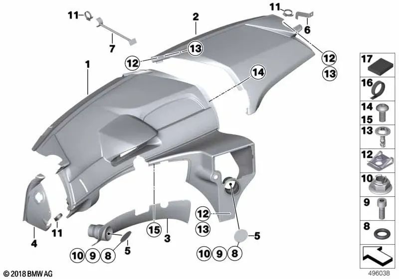 Tuerca C-Clip para BMW Serie 3 E46, Serie 5 E60, E60N, E61, E61N, F07, F10N, F11N, Serie 6 E63, E63N, E64, E64N, F06, F12, F13, Serie 7 E65, E66, F01, F02, F04, i I01, I01N, X3 F25, X4 F26, X5 E70, E70N, X6 E71, E72, Z4 E85, E86 y para MINI R50, R52, R53,