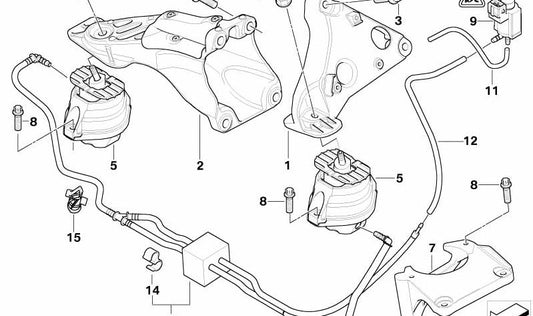 Soporte de motor derecho OEM 22116777054 para BMW Serie 5 (E60, E61). Original BMW.