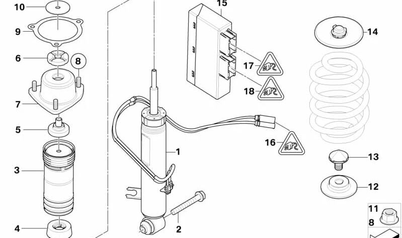 Upper support for BMW X5 E70, X6 E71 (OEM 33526776399). Genuine BMW