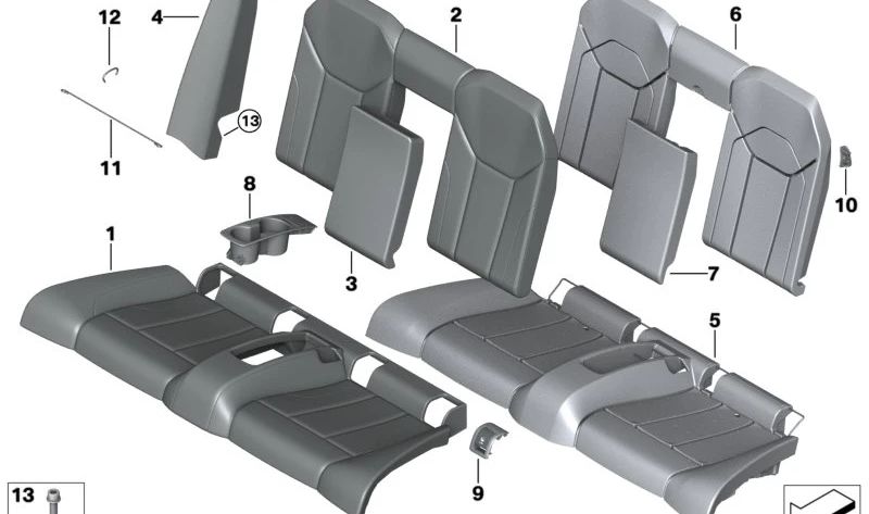 Panel lateral de cuero izquierdo para BMW Serie 4 G23 (OEM 52209476071). Original BMW