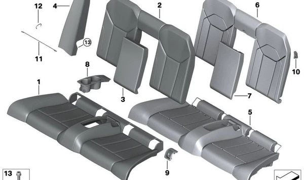 Cubierta de anclaje Isofix OEM 52109880829 para BMW G23, G83. Original BMW