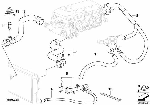 Manguera de Agua para BMW E46 (OEM 11531436368). Original BMW