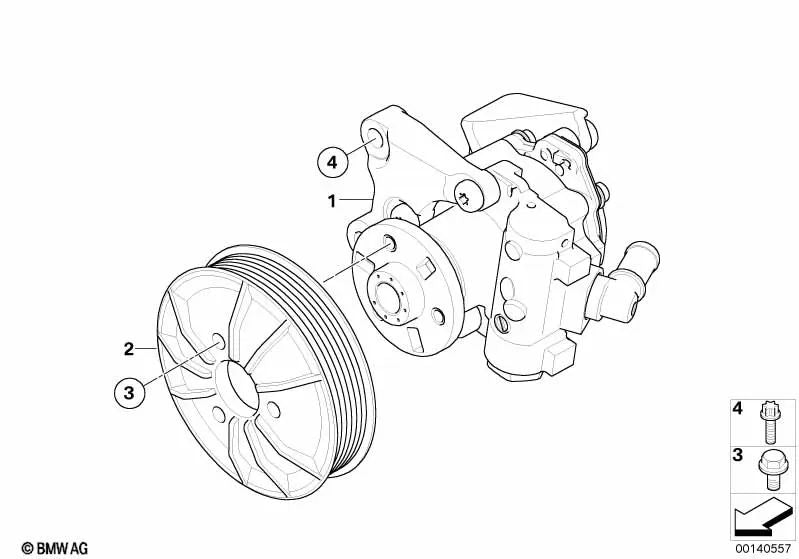 Bomba de dirección asistida para BMW E60N, E61N, E63N, E64N (OEM 32416779362). Original BMW