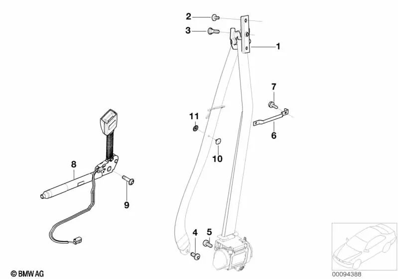 Front right lower tie rod for BMW 7 Series E65, E66 (OEM 72119177110). Genuine BMW