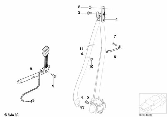 Tirante inferior delantero derecho para BMW Serie 7 E65, E66 (OEM 72119177110). Original BMW