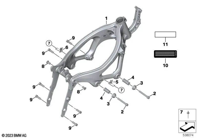 Tornillo Innentorx para BMW Motorrad modelos K80, K81, K82, K83, K84 (OEM 46519909367). Original BMW Motorrad