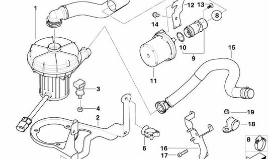 Adaptador para BMW Serie 5 E60, E61, Serie 6 E63, E64 (OEM 11727520833). Original BMW