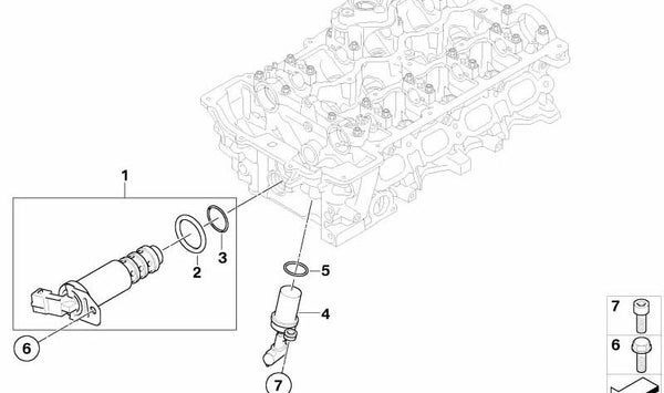 Válvula Magnetica para BMW E81, E82, E87N, E88, E90, E91, E92, E93, E60N, E61N (OEM 11367584115). Original BMW