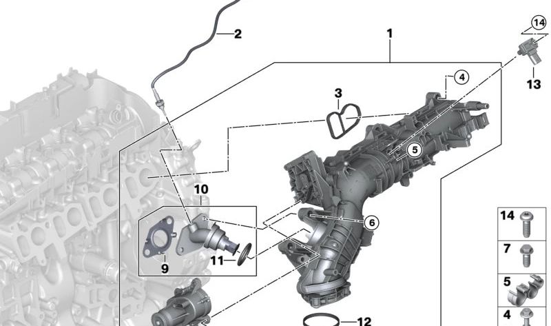 Tubo de admisión OEM 11618573872 para BMW F20, F21, F22, F23, F30, F31, F34, F32, F33, F36, F10, F11, G30, G31, G11, G12, F25, G01, F26, G02, F15. Original BMW.