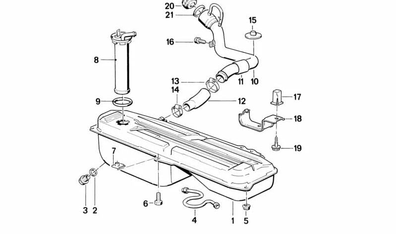 Sensor de nivel de combustible para depósito metálico OEM 16141154761 para BMW E30 (Todos los modelos compatibles). Original BMW.