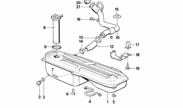 Sensor de nivel de combustible para depósito metálico OEM 16141154761 para BMW E30 (Todos los modelos compatibles). Original BMW.