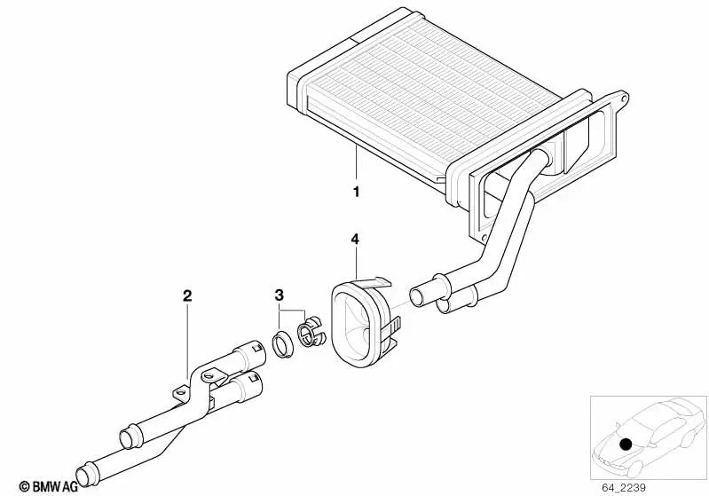 Wasserrohrtülle für BMW (OEM 51738398182). Original BMW.