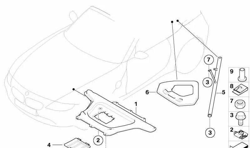 Zugstrebe derecha para BMW Z4 E85, E86 (OEM 51717159200). Original BMW