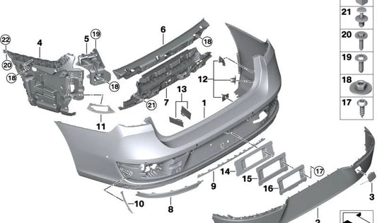 Cubierta Parachoques Imprimada Trasera para BMW G70 (OEM 51125A3DA91). Original BMW