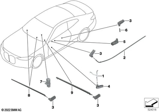 Luz guía para bolsillo de mapas delantero derecho para BMW G42, G20, G21, G28, G80, G22, G23, G26, G82, G83 (OEM 63316998140). Original BMW.