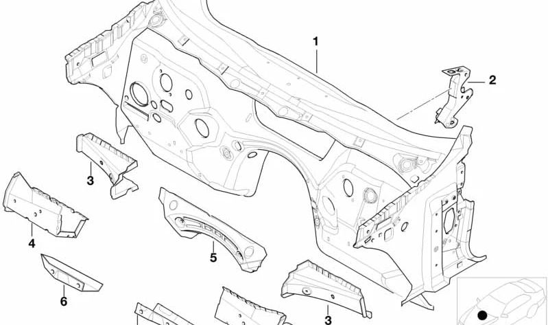 Soporte Frontal Central para BMW Serie 3 E46, X3 E83 (OEM 41118230553). Original BMW