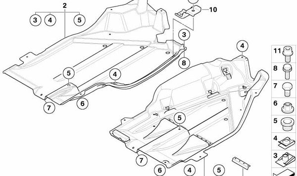 Cubierta lateral izquierda del depósito OEM 51473417402 para BMW E83 (X3 2003-2010). Original BMW.