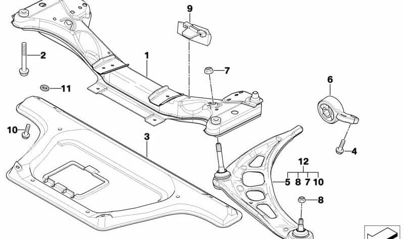 Tope para BMW E46 (OEM 22116750744). Original BMW