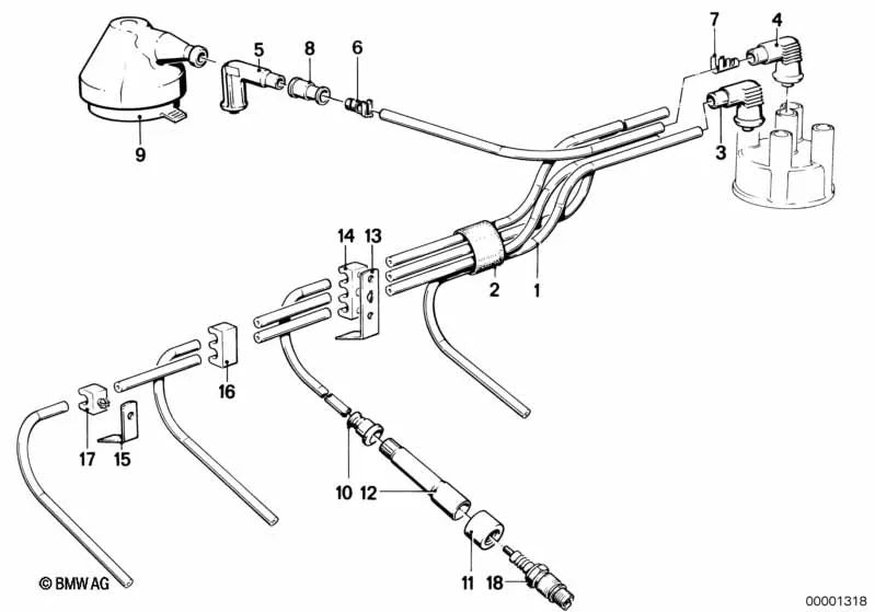 Entstörstecker for BMW E21, E12, E28, E24, E23 (OEM 12121279568). Genuine BMW.