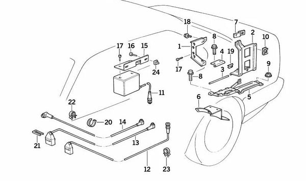 Soporte para BMW Serie 5 E34 (OEM 65618104494). Original BMW