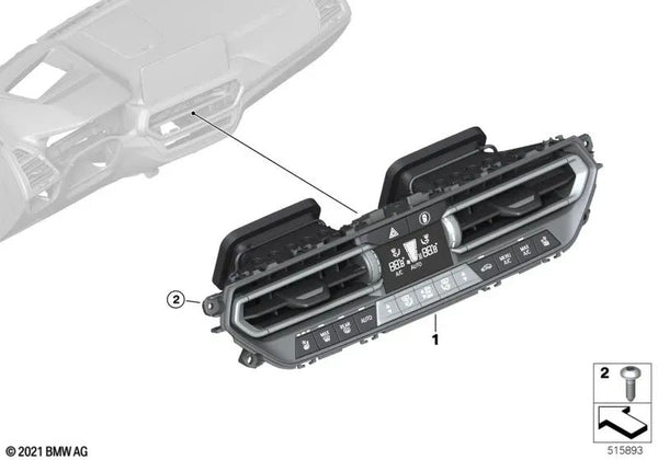 Unidad de Control de Climatización Automática para BMW Serie 2 G42, Serie 3 G20 G21 G28, Serie 4 G22 G23 G26, X3 G01N G08F G08N, X4 G02N, Z4 G29 (OEM 64119855407). Original BMW.