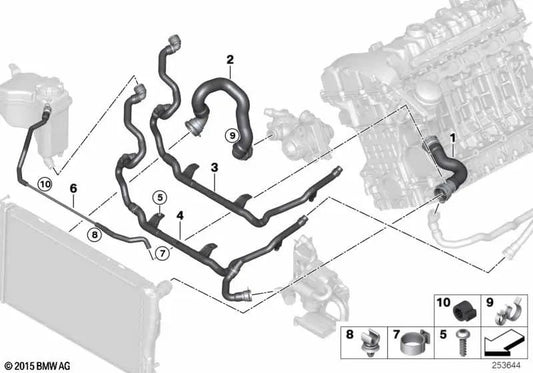 Tubería de retorno de calefacción para BMW Z4 E89 (OEM 17127585739). Original BMW