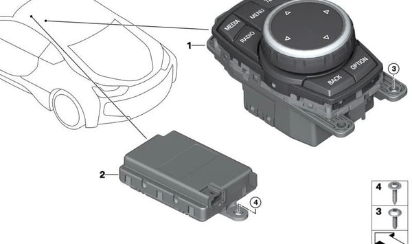 Mando controlador iDrive OEM 65825A3B1E7 para BMW i8 (I12, I15). Original BMW.