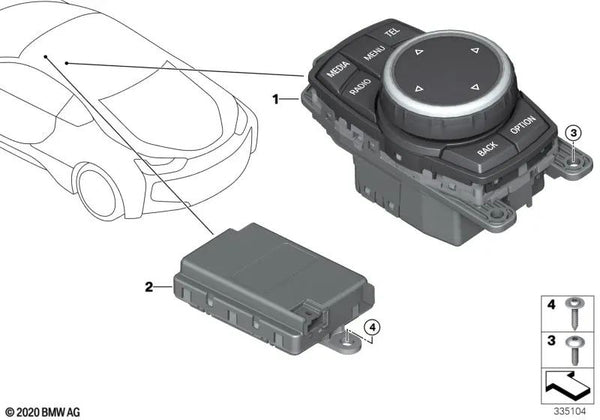 Controlador táctil para varios modelos/series de BMW (OEM 65826995614). Original BMW.