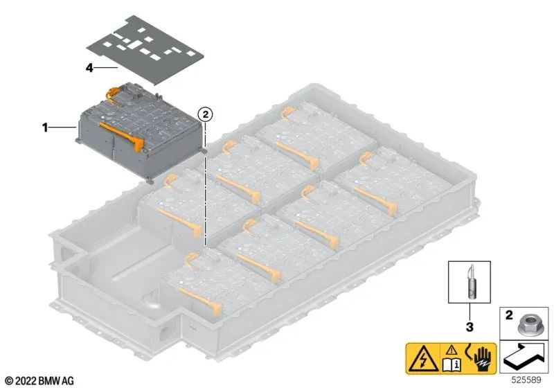 Módulo de Celdas Batería de Alto Voltaje para BMW i I01N (OEM 61278864728). Original BMW.