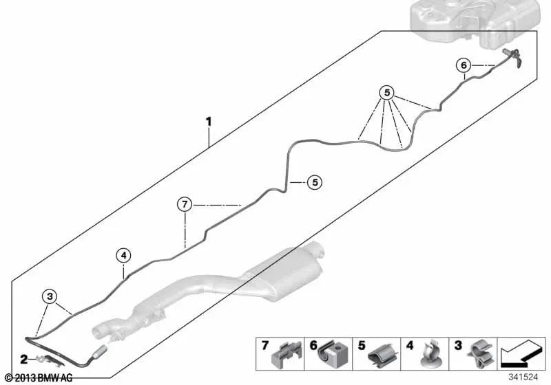 Dosierleitung for BMW F02N (OEM 16197339194). Genuine BMW