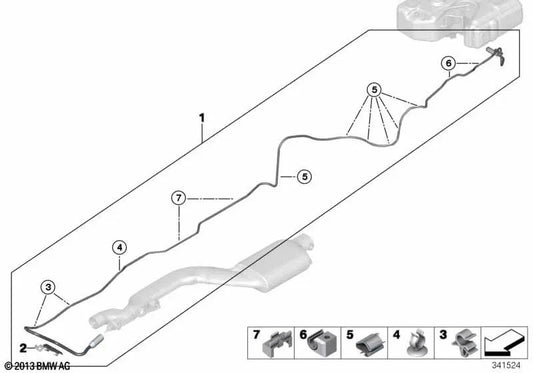 Dosierleitung for BMW F02N (OEM 16197339194). Genuine BMW