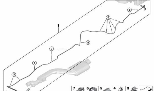 BMW Dosing Pipe 3 F30N Series, F31N, F34N, 4 F32N Series, F33N, F36N (OEM 16197421420). BMW d'origine