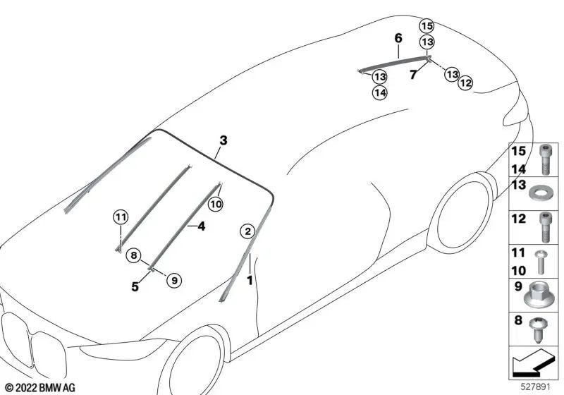 Wasserfangleiste derecha para BMW Serie 4 G22, G82 (OEM 51137475010). Original BMW