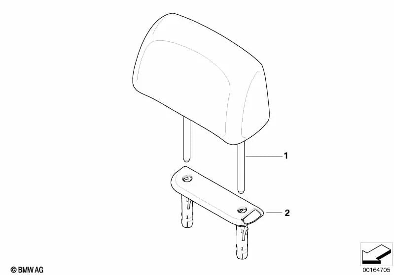 Guía del reposacabezas para BMW E88 (OEM 52209129256). Original BMW