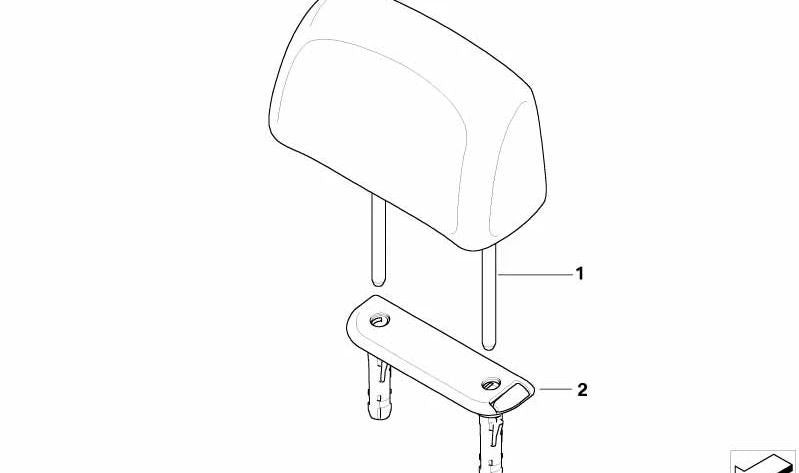 Headrest Fabric/Leatherette for BMW 1 Series E88 (OEM 52207903366). Original BMW