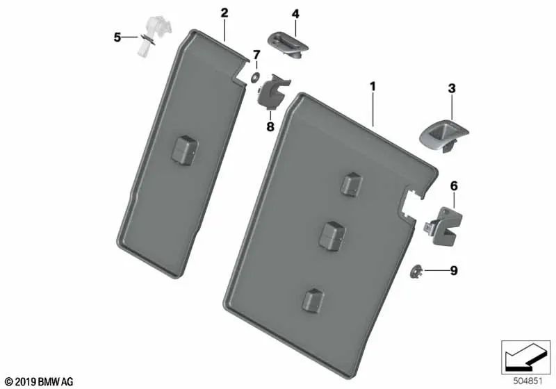 Couverture de déverrouillage de sauvegarde pour BMW X5 F95, G05 Série X6 F96, G06 (OEM 52207487862). BMW d'origine