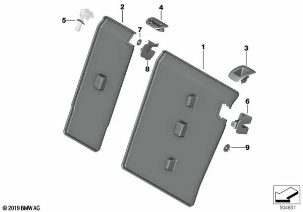 Cubierta de Desbloqueo del Respaldo para BMW X5 F95, G05 Serie X6 F96, G06 (OEM 52207487862). Original BMW