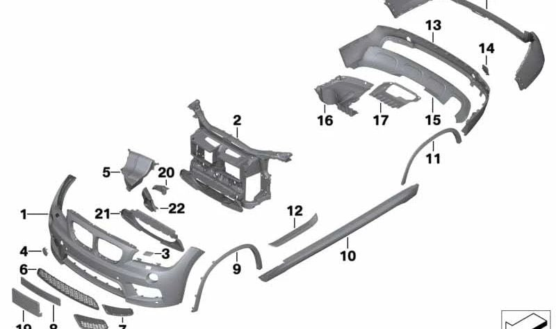 Soporte de guía de aire derecha para BMW E84 (OEM 51748052618). Original BMW