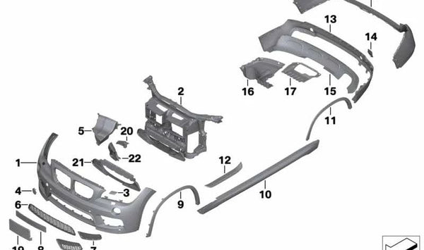 Adaptador Pared Frontal para BMW E84 (OEM 51648049415). Original BMW