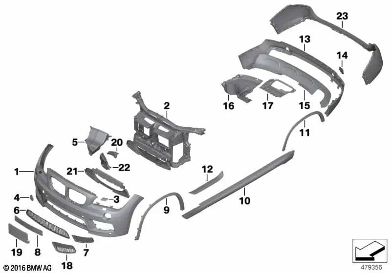 Portaplacas para BMW X1 E84 (OEM 51118038046). Original BMW.