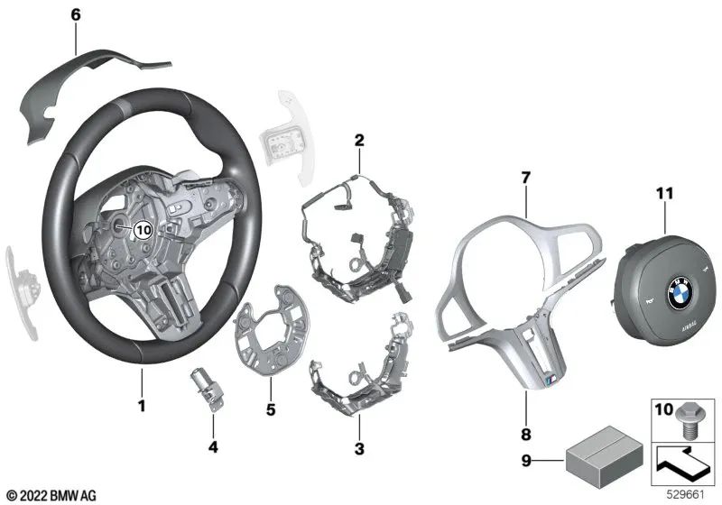 M Leather Sports Steering Wheel for BMW G87, G80, G81, G82, G83 (OEM 32309882678). Genuine BMW