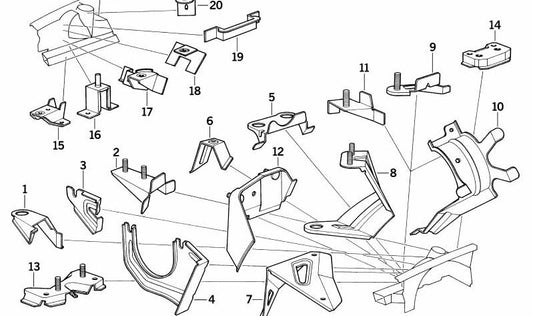 Soporte del Depósito de Aceite Inferior para BMW E34, E32 (OEM 41148147941). Original BMW