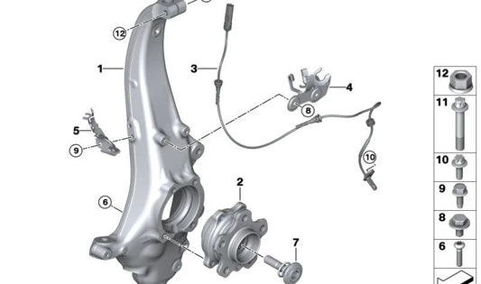 Le tuyau avant gauche OEM 31216898323 pour BMW Series 1 (F20, F21), série 2 (F22, F23, F45, F46), série 3 (F30, F31, F34, G20, G21), série 4 (F32, F33, F36, G22, G23), X1 (F48), x2 (F39). BMW d'origine.