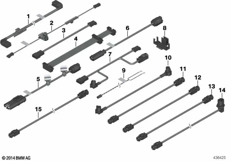 AUX and USB cable for BMW 3 Series E90, E91, E92, E93 (OEM 61129187009). Genuine BMW.