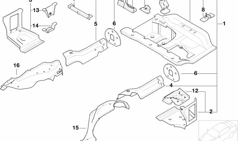 Soporte del Silenciador Trasero para BMW Serie 3 E46 (OEM 41127016032). Original BMW.