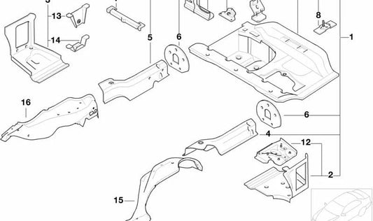 Soporte del Silenciador Trasero para BMW Serie 3 E46 (OEM 41127016032). Original BMW.