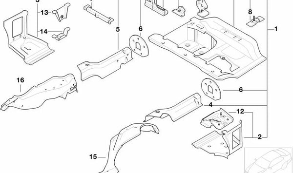 Soporte del Silenciador Trasero para BMW Serie 3 E46 (OEM 41127016032). Original BMW.