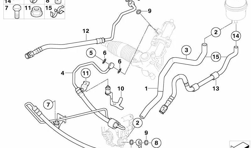 Tubo de aspiración para BMW E60, E61 (OEM 32416761486). Original BMW