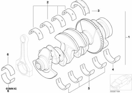 Gelbes Lager für BMW E81, E82, E87, E87N, E88, F20, F20N, F21, F21N, F22, F23, E46, E90, E90N, E91, E91N, E92, E92N, E93, E93N, F30, F31, F34, F35, F35N, F32, F33, F36, E60, E60N, E61, E61N, F07, F10, F11, F18, F06, F12, F13, E65, E66, F01,