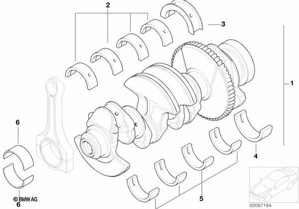 Casquillo de guía Verde para BMW Serie 3 E46 (OEM 11211439957). Original BMW